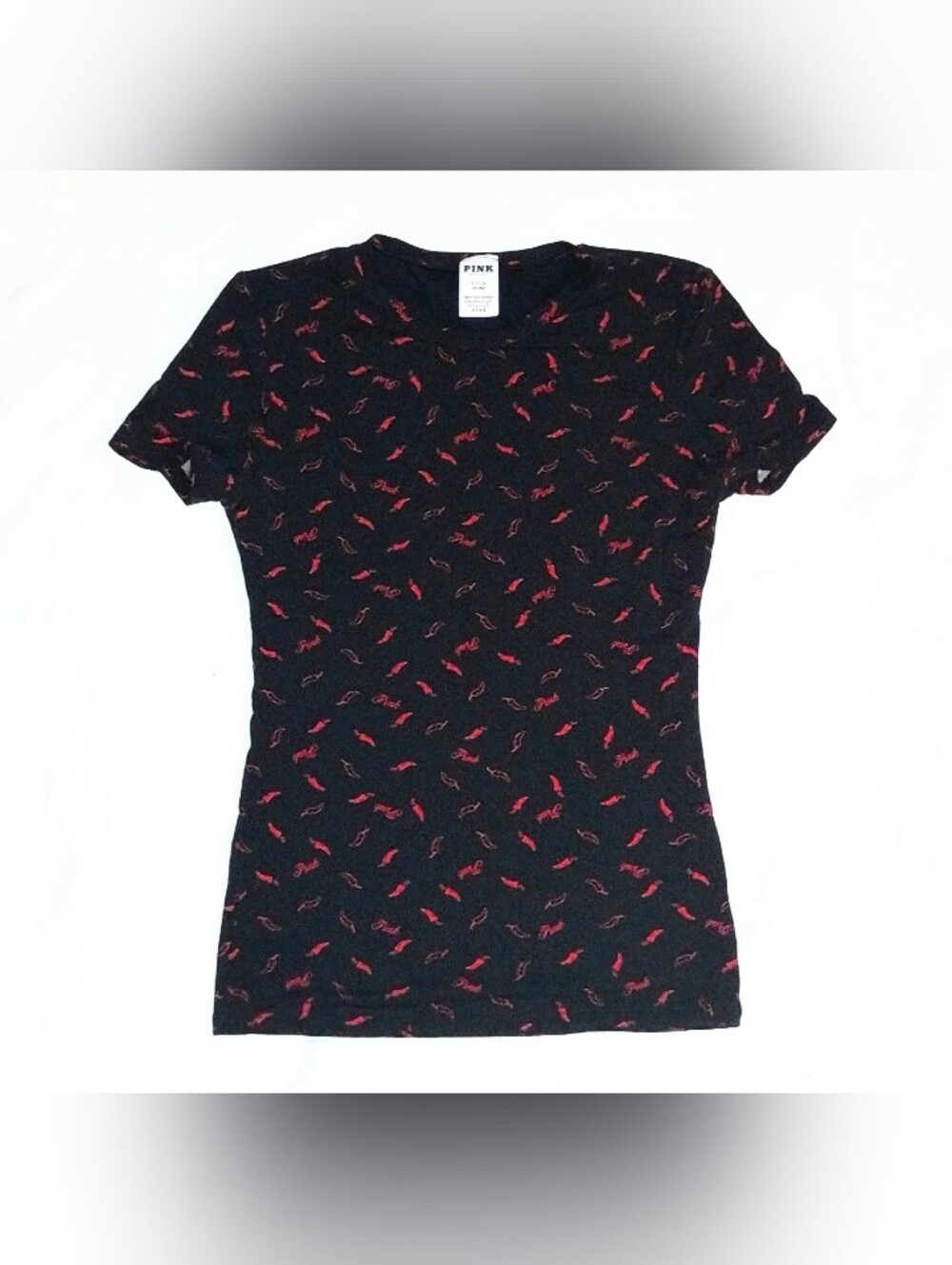 Vs Pink Black Chili Pepper Print Compression Tee